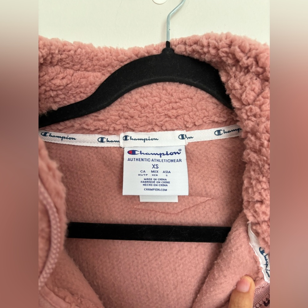 Champion Rose Pink Sherpa Half-Zip Pullover - Picture 3 of 4